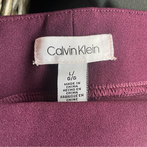 Calvin Klein maroon red stretch dress Pants NWT Women Large - Picture 10 of 12